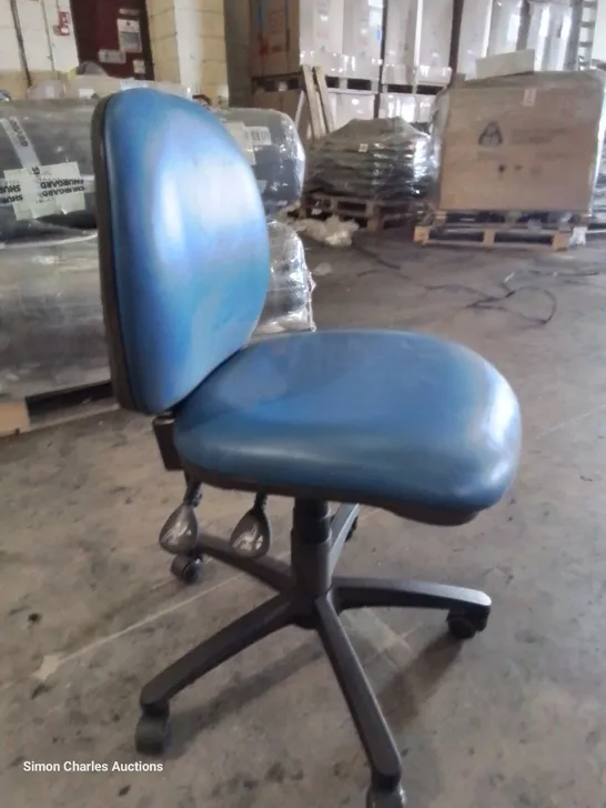 ADJUSTABLE CONSULTANT CHAIR BLUE PU