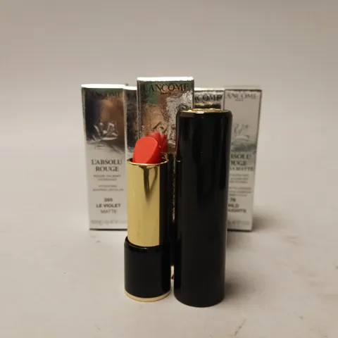 APPROXIMATELY 7 BOXED LANCOME L'ABSOLU ROUGE HYDRATING SHAPING LIP COLOUR IN VARIOUS SHADES TO INCLUDE 184-MAGIQUE MATTE 