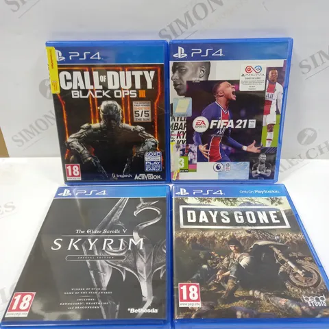 PS4 GAME COLLECTION TO INCLUDE CALL OF DUTY, FIFA 21, SKYRIM & DAYS GONE