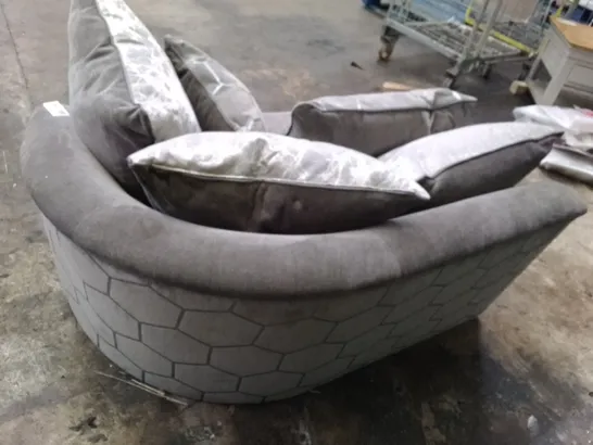  CURVED SOFA SECTION - GREY FABRIC 