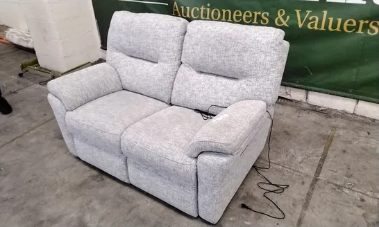 QUALITY BRITISH DESIGNED & MANUFACTURED G PLAN SEATTLE 2 SEATER POWER RECLINER SOFA REMCO LIGHT GREY FABRIC 