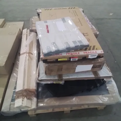 PALLET CONTAINING VARIOUS BOXED FURNITURE PARTS AND OTHER HOUSEHOLD ITEMS ETC.