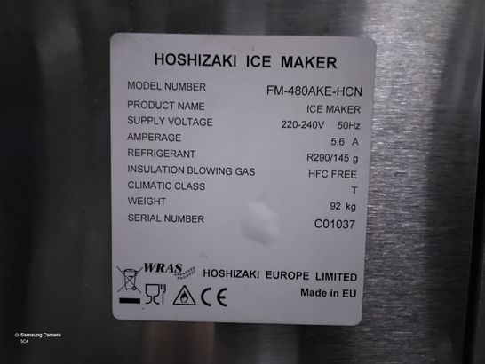 HOSHIZAKI ICE MAKER FM-480-AKE-AKE-HCN WITH STAND & TROLLEY