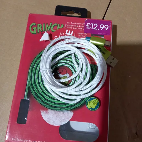 NUMSKULL THE GRINCH USB-C LED CHARGE CABLE AND SWITCH THUMB GRIPS