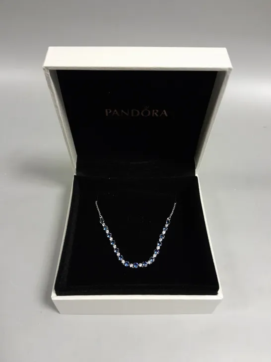 PANDORA BLUE AND CLEAR SPARKLE SLIDER BRACELET