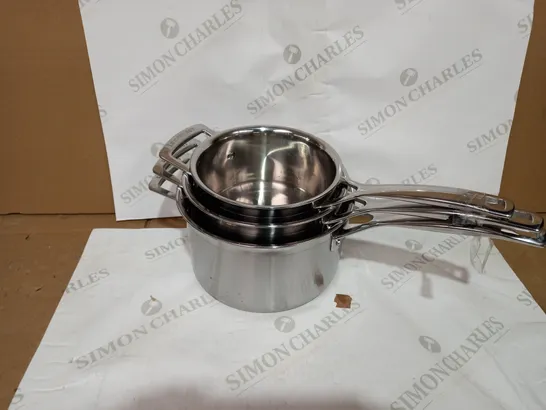 LE CREUSET STAINLESS STEEL SAUCEPAN SET