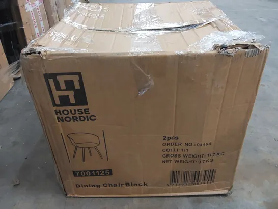 BOXED SET OF 2 CORTES DINING CHAIRS BLACK (1 BOX)