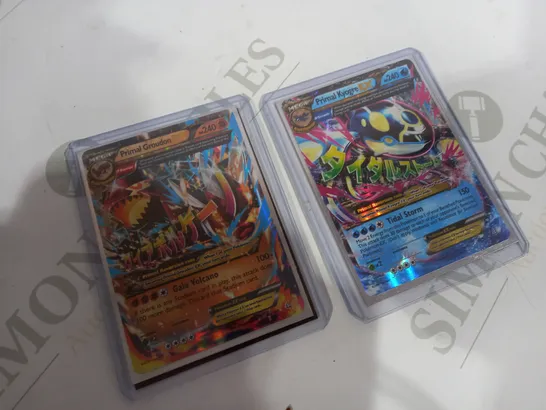 TWO POKEMON CARDS: PRIMAL GROUDON AND PRIMAL KYOGRE