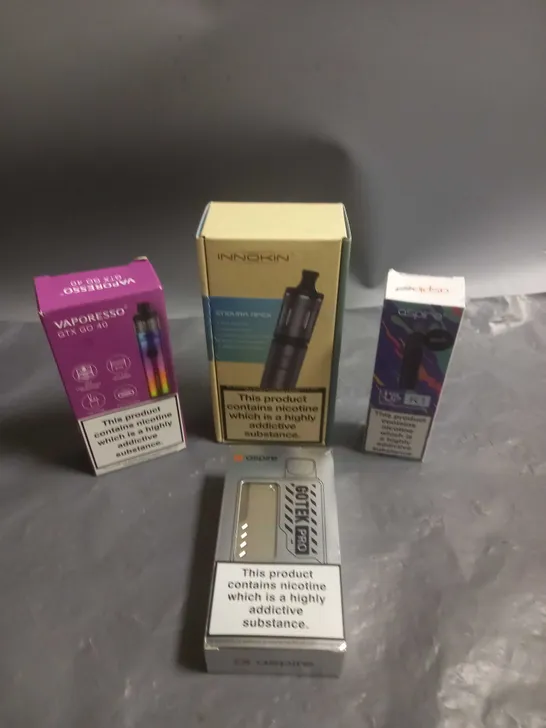 APPROXIMATELY 20 BOXED E-CIGARETTES TO INCLUDE VAPORESSO, INNOKIN, ASPIRE ETC 