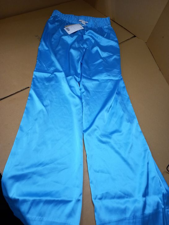 MONKL SATIN BLUE TROUSERS - SMALL