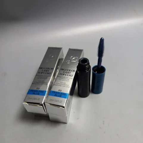 BOXED LOT OF 4 LANCOME BIG COLOR LASH TOP COAT FEARLESS BLUE 2.8ML