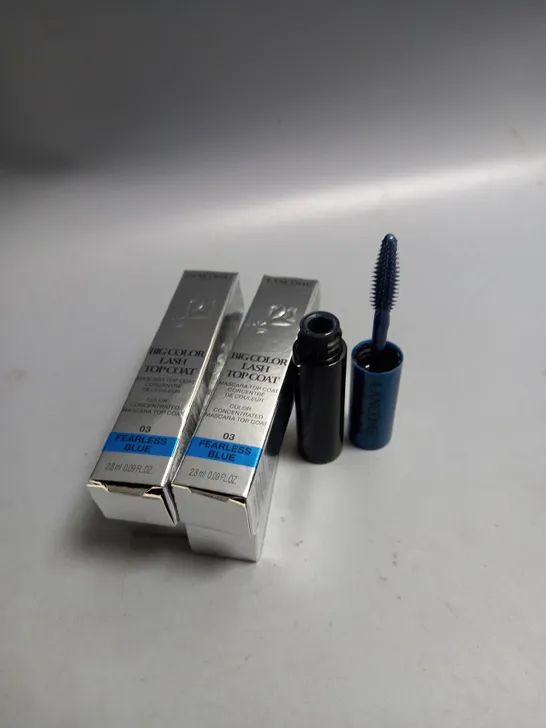 BOXED LOT OF 4 LANCOME BIG COLOR LASH TOP COAT FEARLESS BLUE 2.8ML