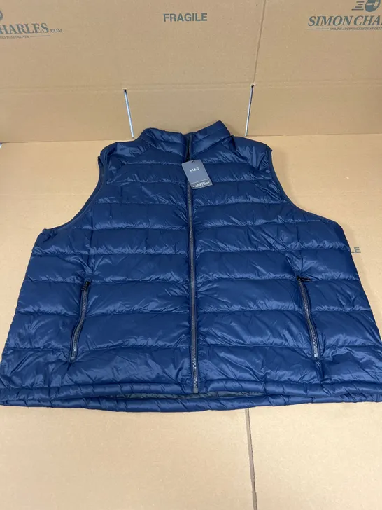 M&S DOWN FILLED PUFFER GILET IN NAVY SIZE XXXL 