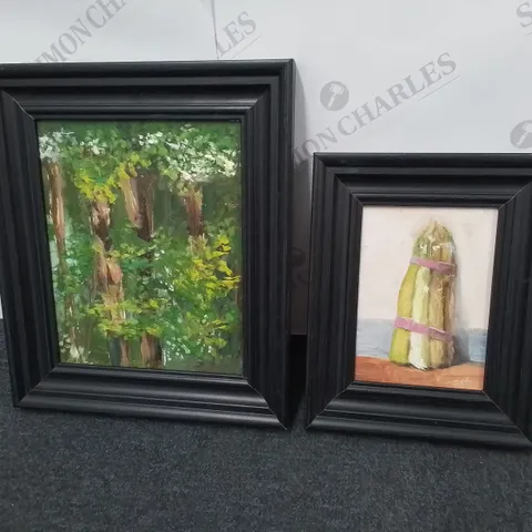 TWO FRAMED PAINTINGS- UNKNOWN ARTIST