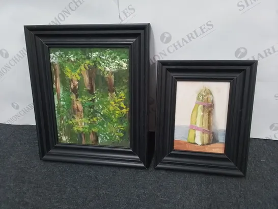 TWO FRAMED PAINTINGS- UNKNOWN ARTIST