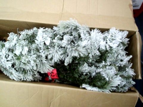WE R CHRISTMAS 7FT SLIM FLOCKED SPRUCE TREE