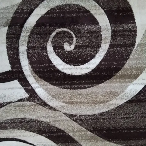 LORENZO PATTERN BROWN WHIRLWIND DESIGN RUG IN SIZE 3'11×5'3 
