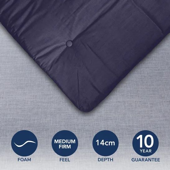 BOXED FUTON MATTRESS BLUE