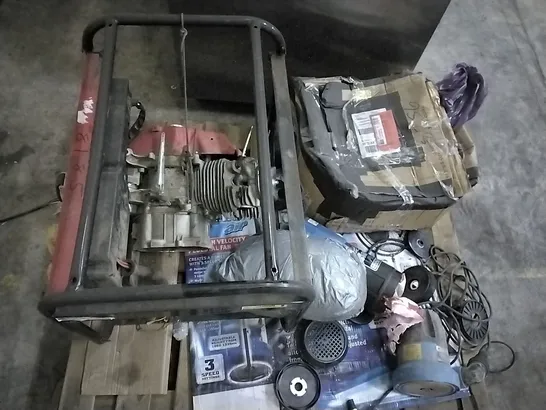 PALLET OF ASSORTED ITEMS TO INCLUDE: CLARKE PUDDLE PUMPS, GENERATOR ETC