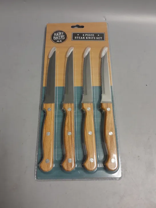 SET OF 4 THE HAIRY BIKERS STEAK KNIFE SET