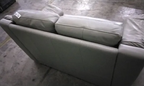 QUALITY ITALIAN DESIGNER DEGANO LIGHT GREY LEATHER 2 SEATER SOFA