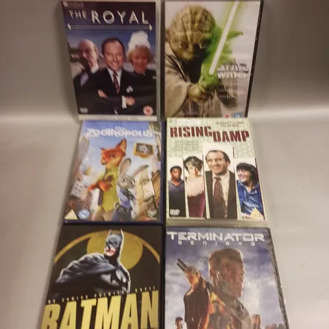 APPROXIMATELY 20 ASSORTED DVD SERIES/MOVIES TO CONTAIN STAR WARS, THE ROYAL, BATMAN ETC 