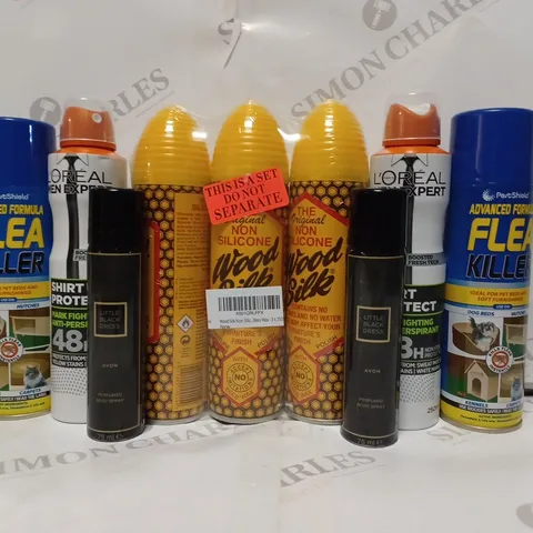 APPROXIMATELY 15 ASSORTED AEROSOL PRODUCTS TO INCLUDE L'ORÉAL MEN EXPERT, WOOD SILK, LITTLE BLACK DRESS BODY SPRAY, ETC - COLLECTION ONLY