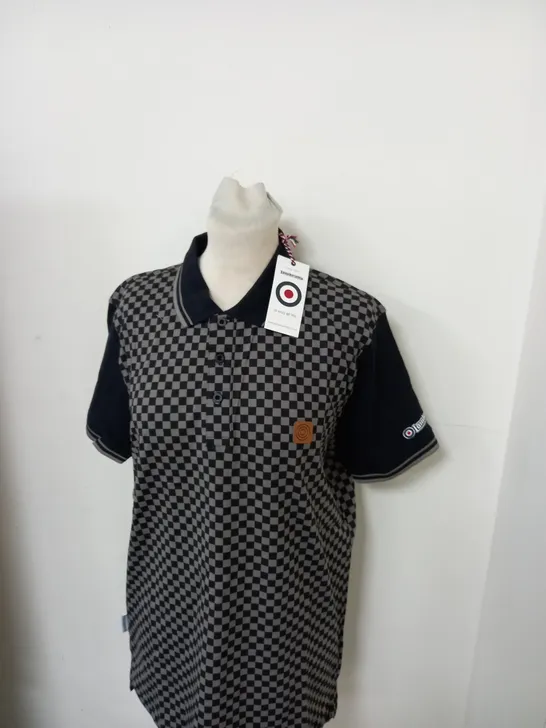 LAMBRETTA CHECK POLO SHIRT SIZE M