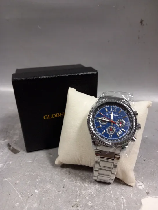 GLOBENFELD EXPEDIENT STEEL BLUE DIAL WATCH 