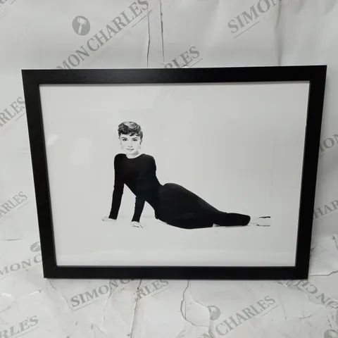 RECLINING AUDREY HEPBURN FRAMED MEMORABILIA