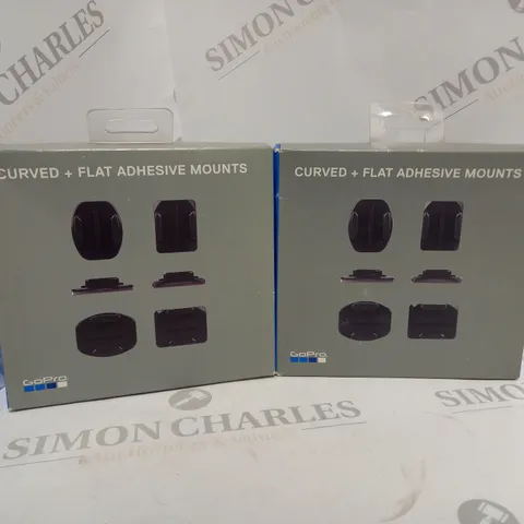 2 BOXED AND SEALED GOPRO AACFT-001 CURVED + FLAT ADHESIVE MOUNTS 