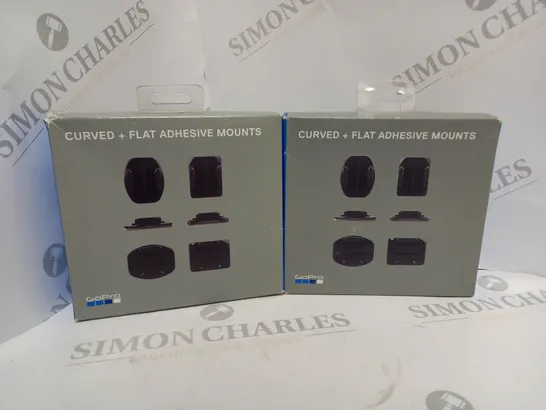 2 BOXED AND SEALED GOPRO AACFT-001 CURVED + FLAT ADHESIVE MOUNTS 