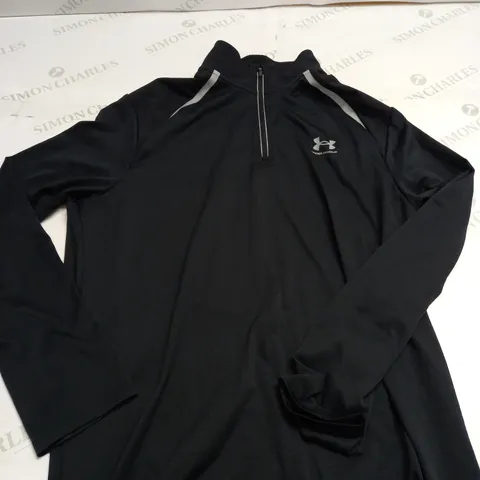 UNDER ARMOUR BLACK QUARTER ZIP IN BLACK - MEDIUM 