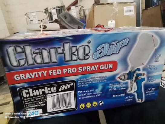 BOXED CLARKE GRAVITY FED PROFESSIONAL SPRAY GUN