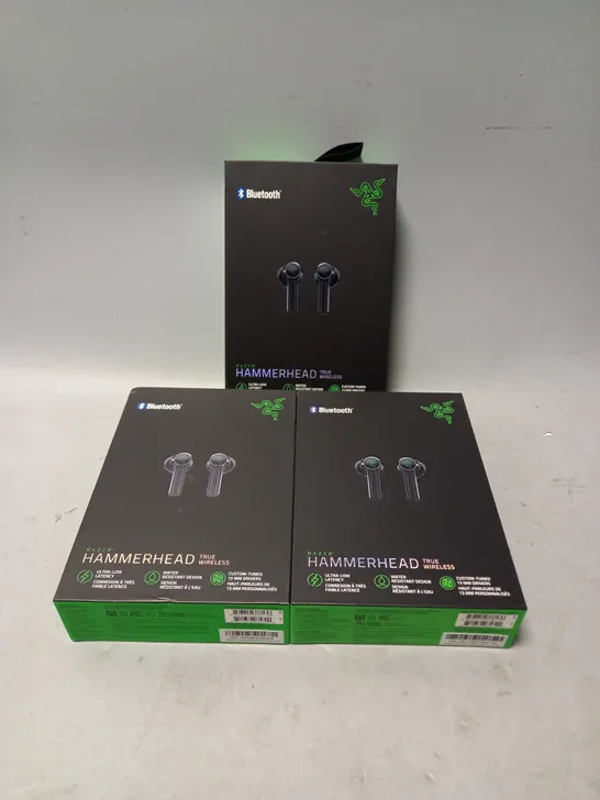 SET OF APPROXIMATELY 3 RAZER HAMMERHEAD TRUE WIRELESS EARBUDS - BLACK