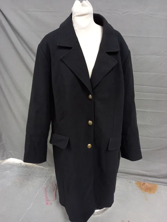 CENTIGRADE SINGLE BREAST COAT IN BLACK 3XL