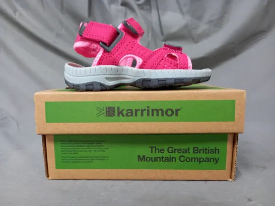 BOXED PAIR OF KARRIMOR KIDS OPEN TOE SANDALS IN RASPBERRY/PINK UK SIZE 6