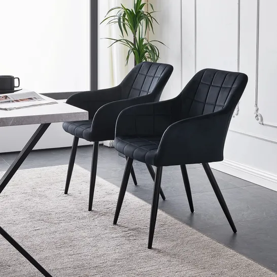 BOXED SET OF 2 BLOOR DINING CHAIRS IN BLACK 