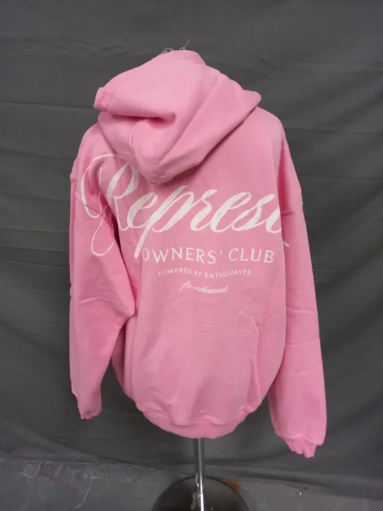 REPRESENT OWNERS CLUB SCRIPT HOODIE IN PINK - MEDIUM