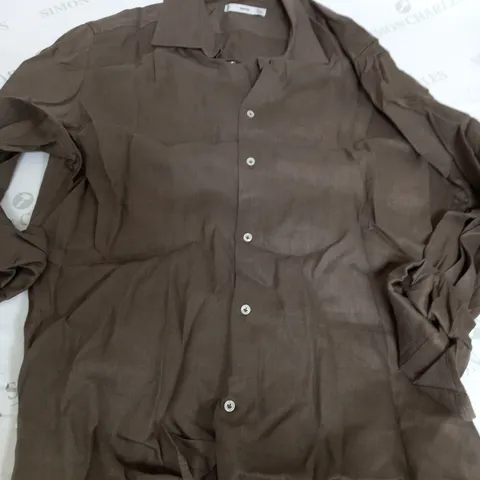 MNG LONG SLEEVE SHIRT IN BROWN - XL