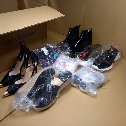 LOT OF APPROXIMATELY 10 SHOES TO INCLUDE: CHILDRENS TRAINERS, HEELS, WEDGES