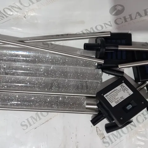 BOXED BELL & HOWELL GLIMMER STICKS SET OF 4 SOLAR PATHWAY LIGHTS