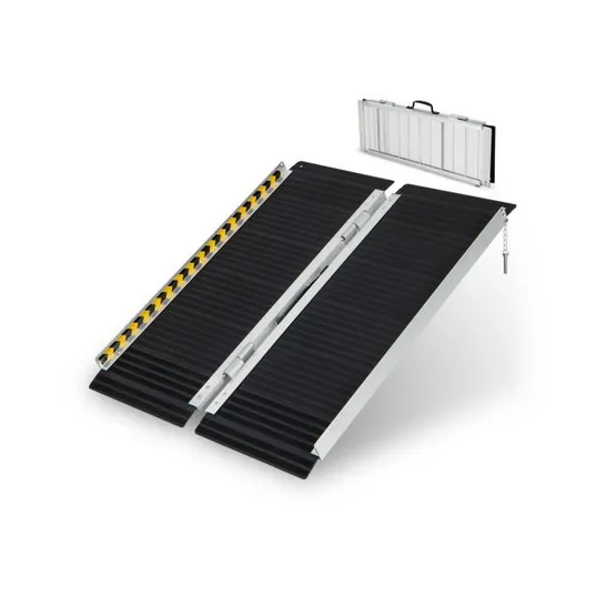 BOXED COSTWAY 183 X 74cm WHEELCHAIR RAMP, PORTABLE AND ANTI-SLIP FOLDING RAMP, UP TO 272 KG LOAD CAPACITY, ALUMINUM