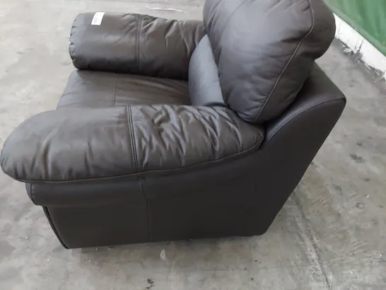 DESIGNER EASY CHAIR BROWN LEATHER 