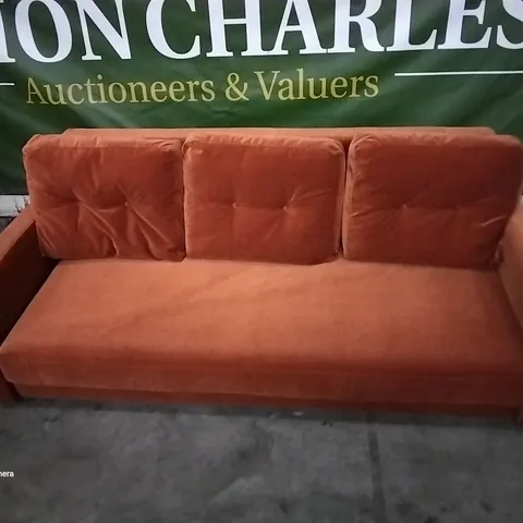 QUALITY BRITISH DESIGNER G PLAN VINTAGE SOFABED MATT VELVET COPPER FABRIC