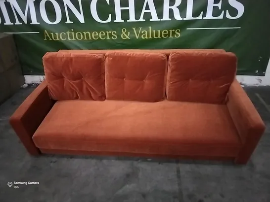 QUALITY BRITISH DESIGNER G PLAN VINTAGE SOFABED MATT VELVET COPPER FABRIC