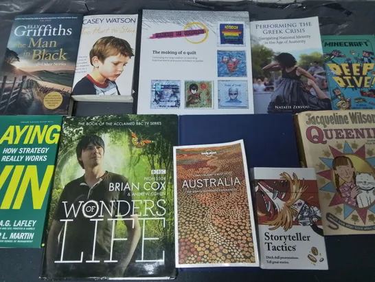 LARGE QUANTITY OF ASSORTED BOOKS TO INCLUDE WONDERS OF LIFE BY BRIAN COX AND MINECRAFT DEEP DIVE