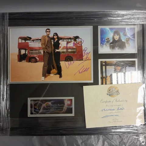 FRAMED SIGNED MICHELLE RYAN DOCTOR WHO PHOTOGRAPH COLLECTION WITH CERTIFICATE OF AUTHENTICITY APPROX 56CMX45CM