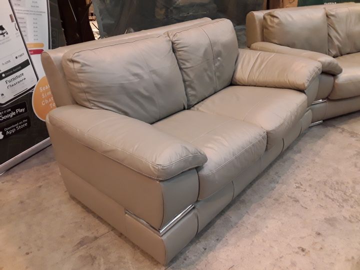 OF TAUPE FAUX LEATHER TWO SEATER SOFAS 3171811 Simon Charles Auctioneers   37fd264d 48f7 4021 8aff B5d1c38f2524 720