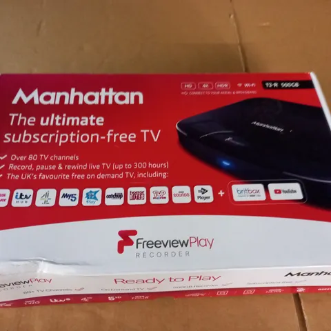 BOXED MANHATTAN T3-R 500GB FREEVIEW PLAY RECORDER